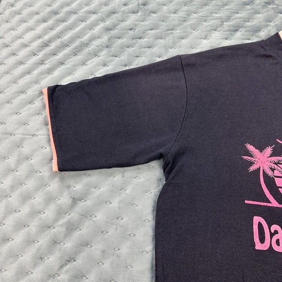 VINTAGE 90s Surf Shirt Adult Extra Large Black Pink Single Stitch Daytona Beach - Picture 6 of 13